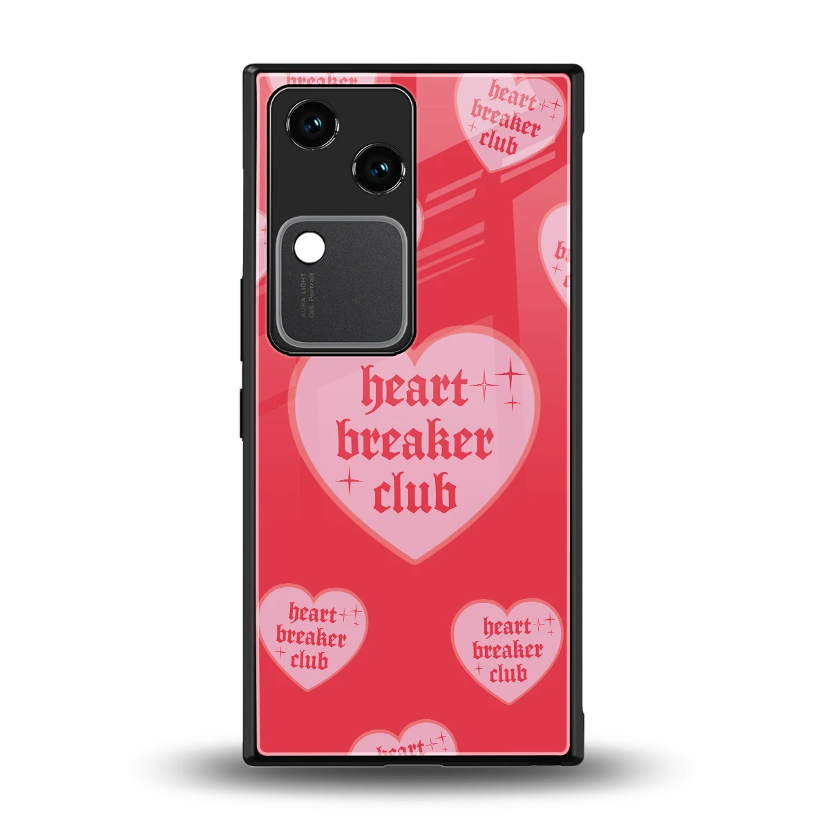 Heart Breaker Club back phone cover | glass case for vivo v30