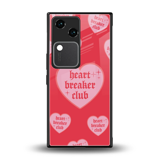 Heart Breaker Club back phone cover | glass case for vivo v30