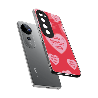 Heart Breaker Club sleek vivo v40 pro cover with tempered glass back and TPU edges