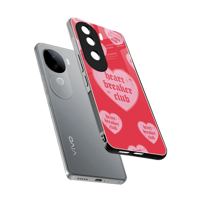 Heart Breaker Club sleek vivo v40e cover with tempered glass back and TPU edges
