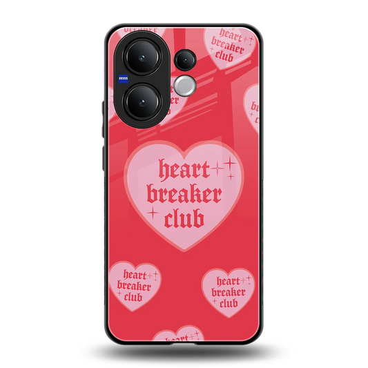 Heart Breaker Club back phone cover | glass case for vivo v60