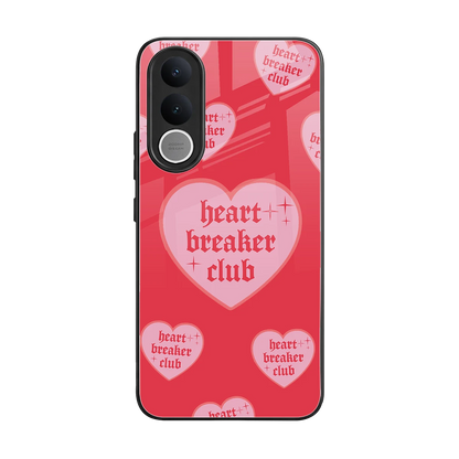 Heart Breaker Club back phone cover | glass case for vivo v70 fe