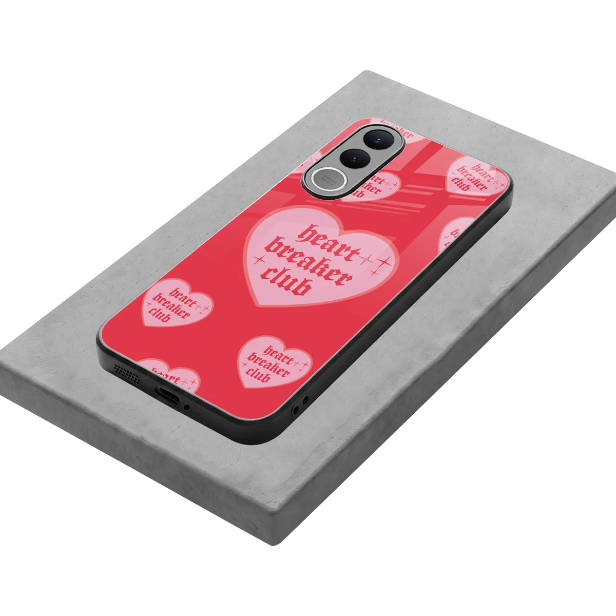 Heart Breaker Club stylish phone case for vivo v70 fe | glossy glass and slim fit