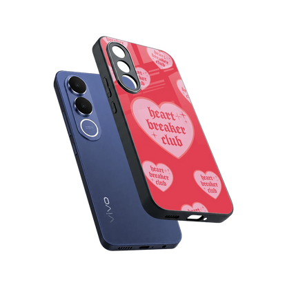 Heart Breaker Club sleek vivo v70 fe cover with tempered glass back and TPU edges