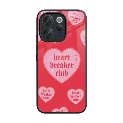Heart Breaker Club back phone cover | glass case for vivo v70