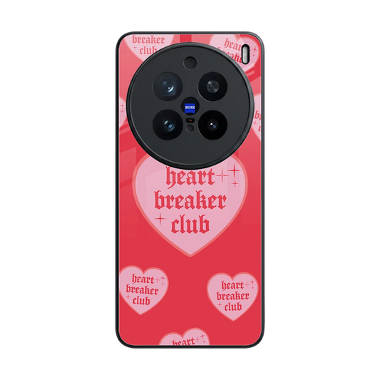 Heart Breaker Club back phone cover | glass case for vivo x200 pro