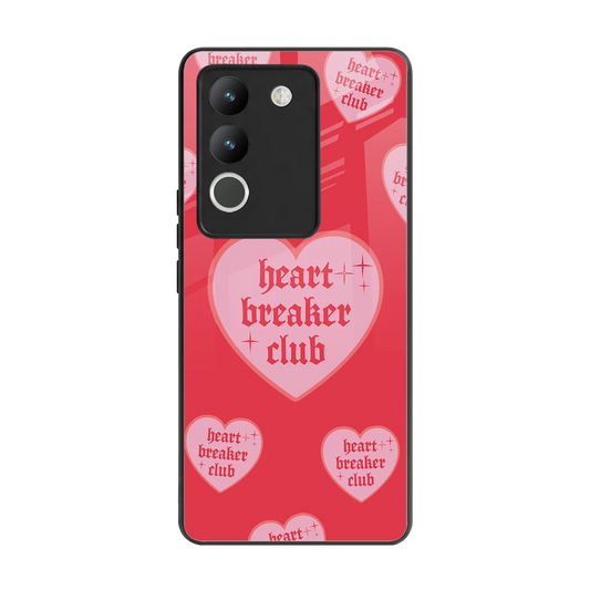 Heart Breaker Club back phone cover | glass case for vivo y200 5g