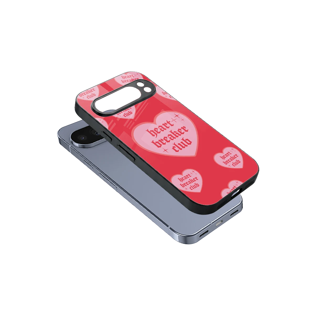 Heart Breaker Club sleek google pixel 10 pro cover with tempered glass back and TPU edges