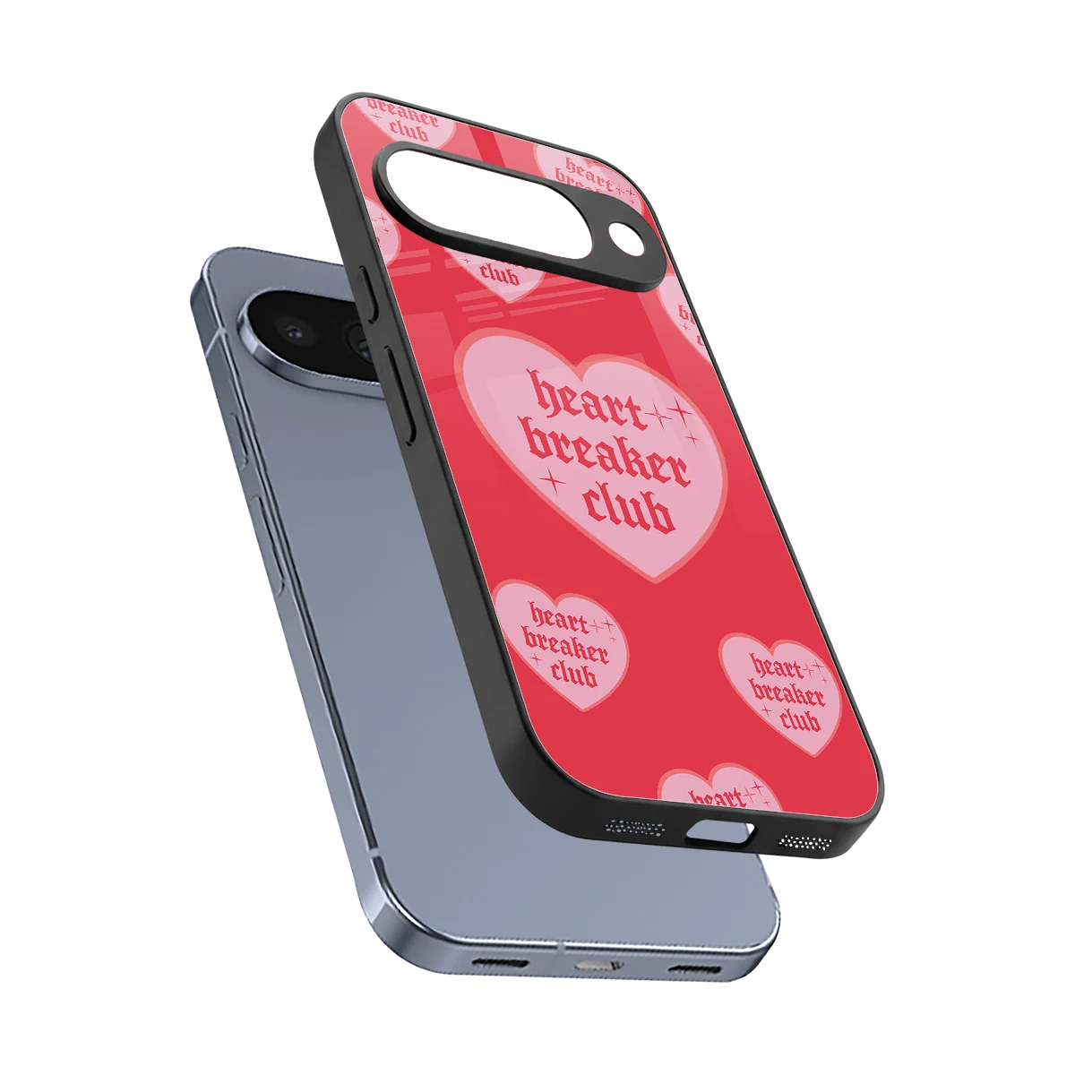 Heart Breaker Club sleek google pixel 10 cover with tempered glass back and TPU edges