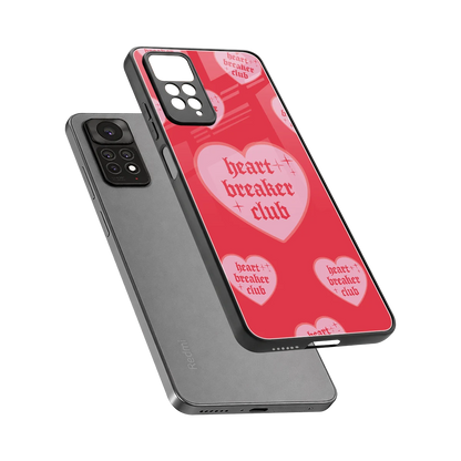 Heart Breaker Club sleek redmi note 11 pro cover with tempered glass back and TPU edges