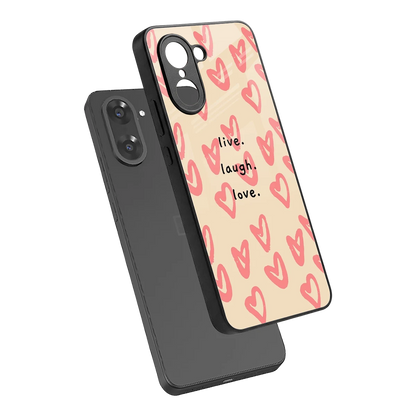 Heart Flow sleek oneplus nord ce5 5g cover with tempered glass back and TPU edges