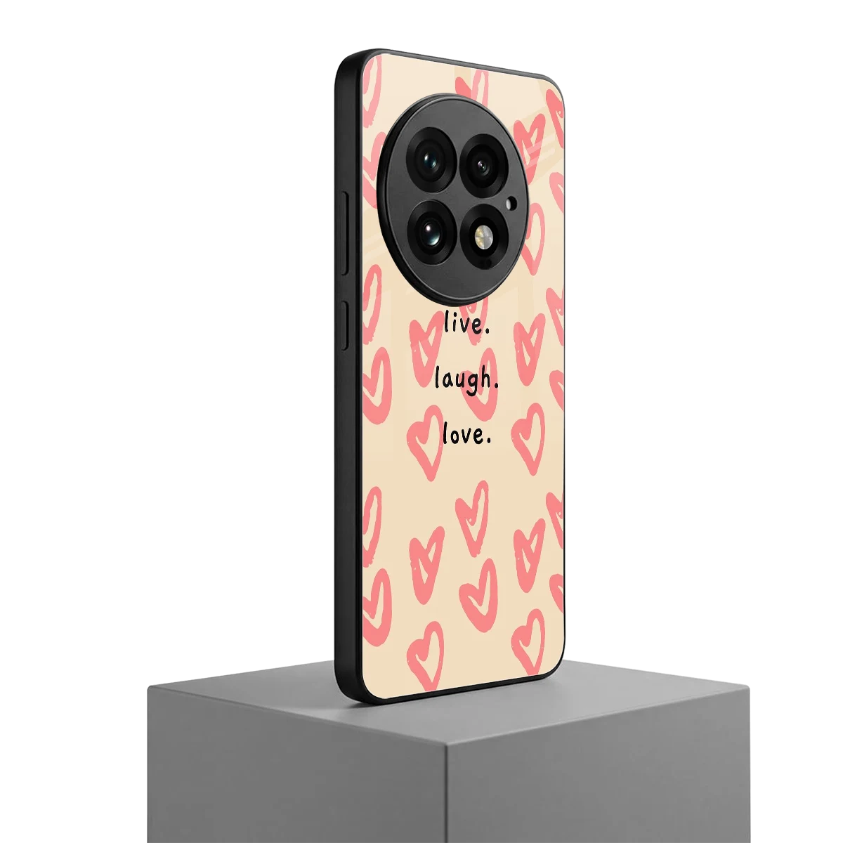 Heart Flow oneplus 13 mobile cover | shockproof glass phone case