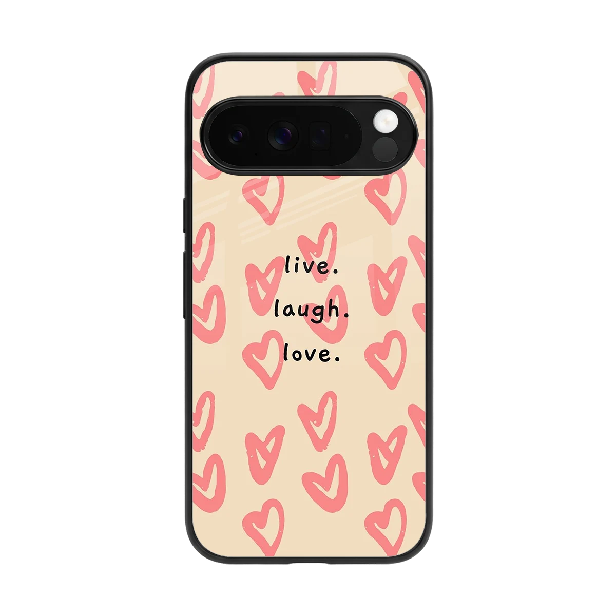 Heart Flow back phone cover | glass case for google pixel 10 pro xl