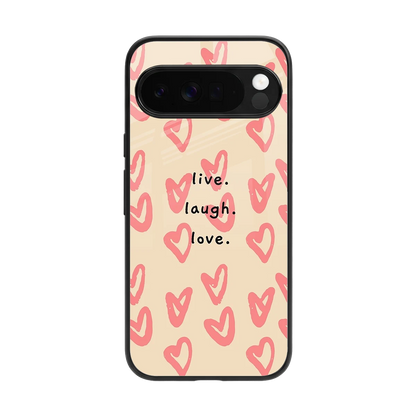 Heart Flow back phone cover | glass case for google pixel 10 pro xl