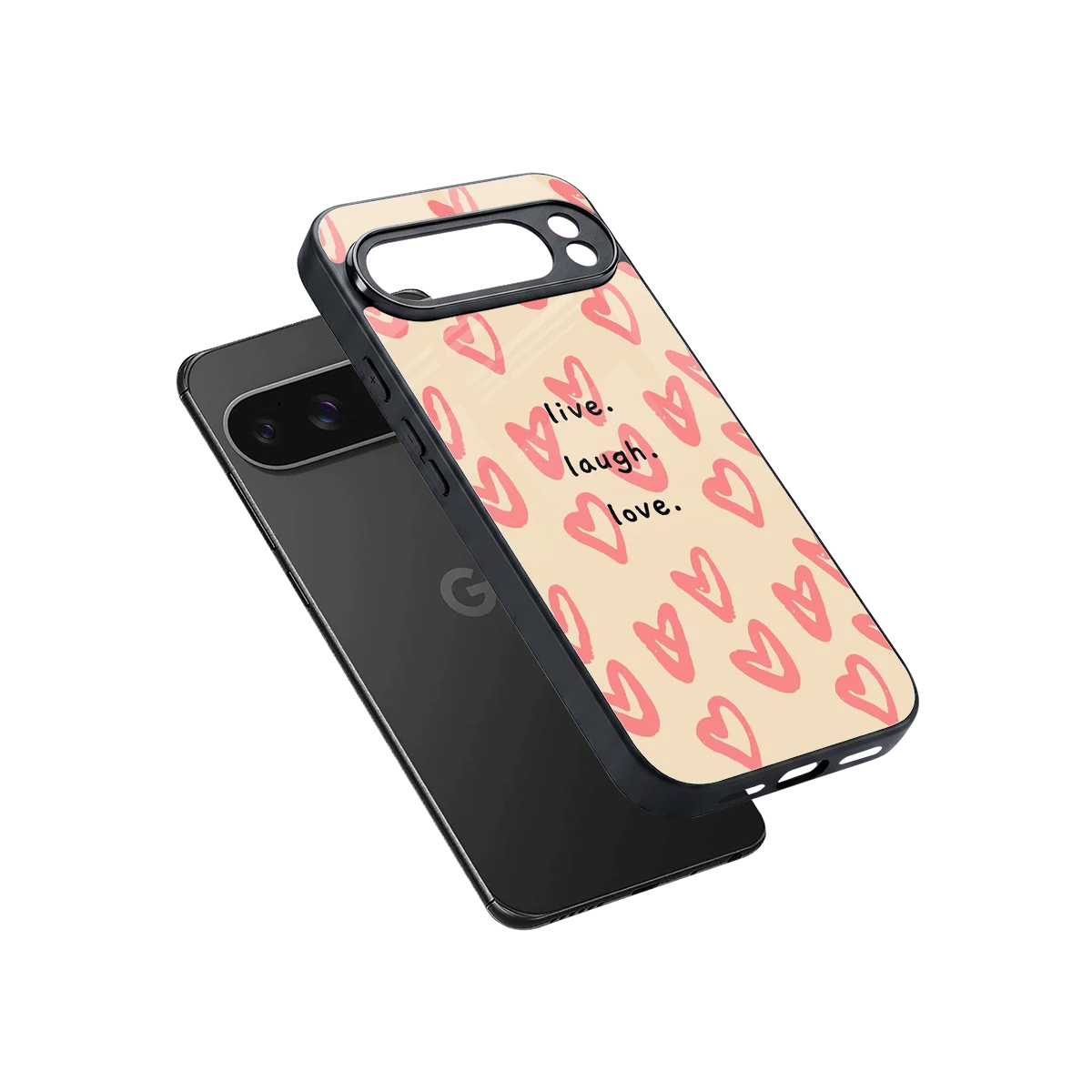 Heart Flow sleek google pixel 10 pro xl cover with tempered glass back and TPU edges