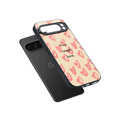 Heart Flow sleek google pixel 10 pro xl cover with tempered glass back and TPU edges