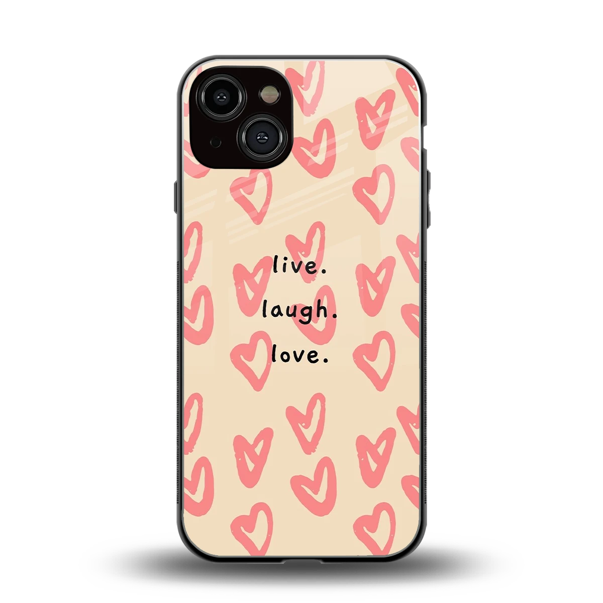 Heart Flow back phone cover | glass case for iphone 14