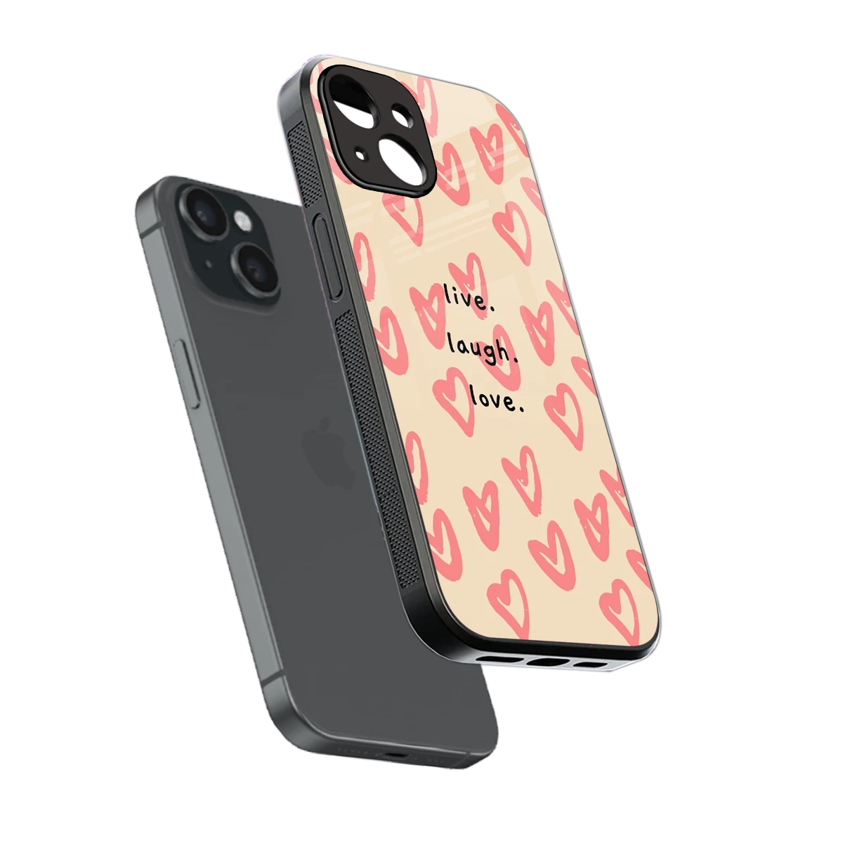 Heart Flow sleek iphone 13 cover with tempered glass back and TPU edges