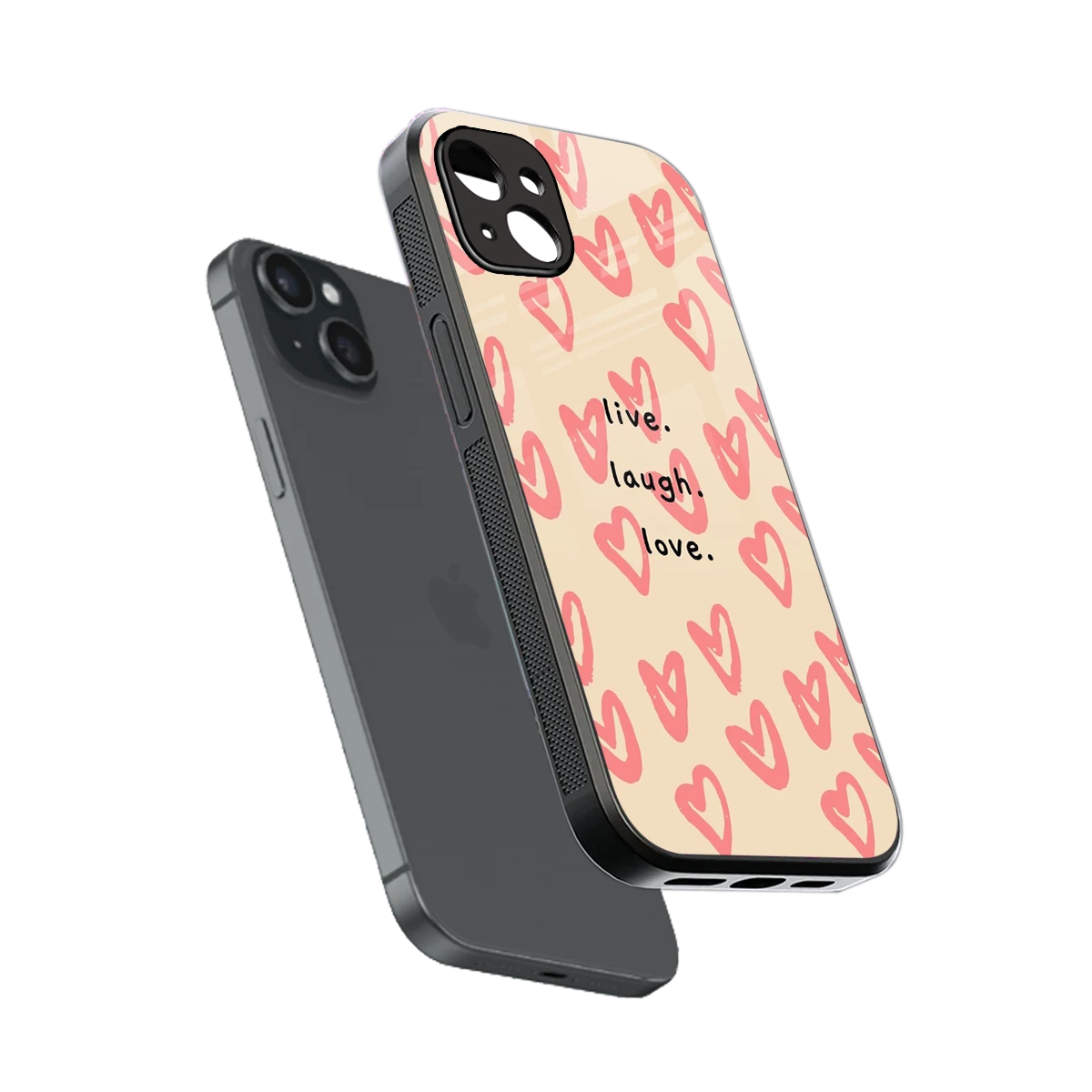 Heart Flow sleek iphone 14 plus cover with tempered glass back and TPU edges