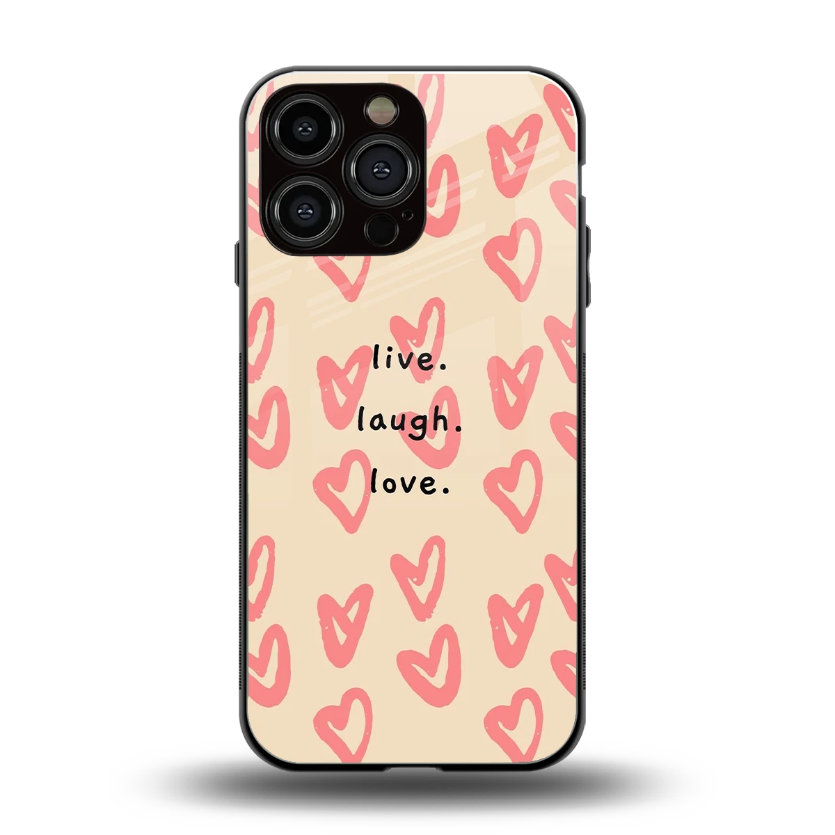 Heart Flow back phone cover | glass case for iphone 15 pro max