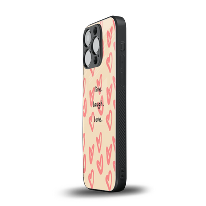 Heart Flow iphone 15 pro mobile cover | shockproof glass phone case