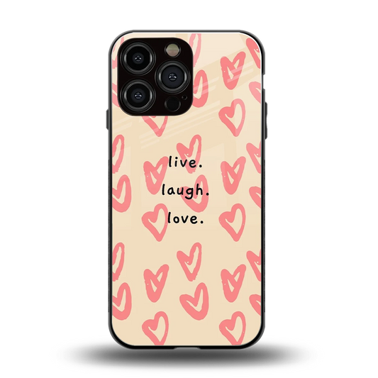 Heart Flow back phone cover | glass case for iphone 16 pro max