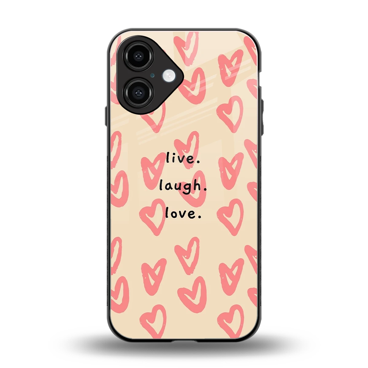 Heart Flow back phone cover | glass case for iphone 16