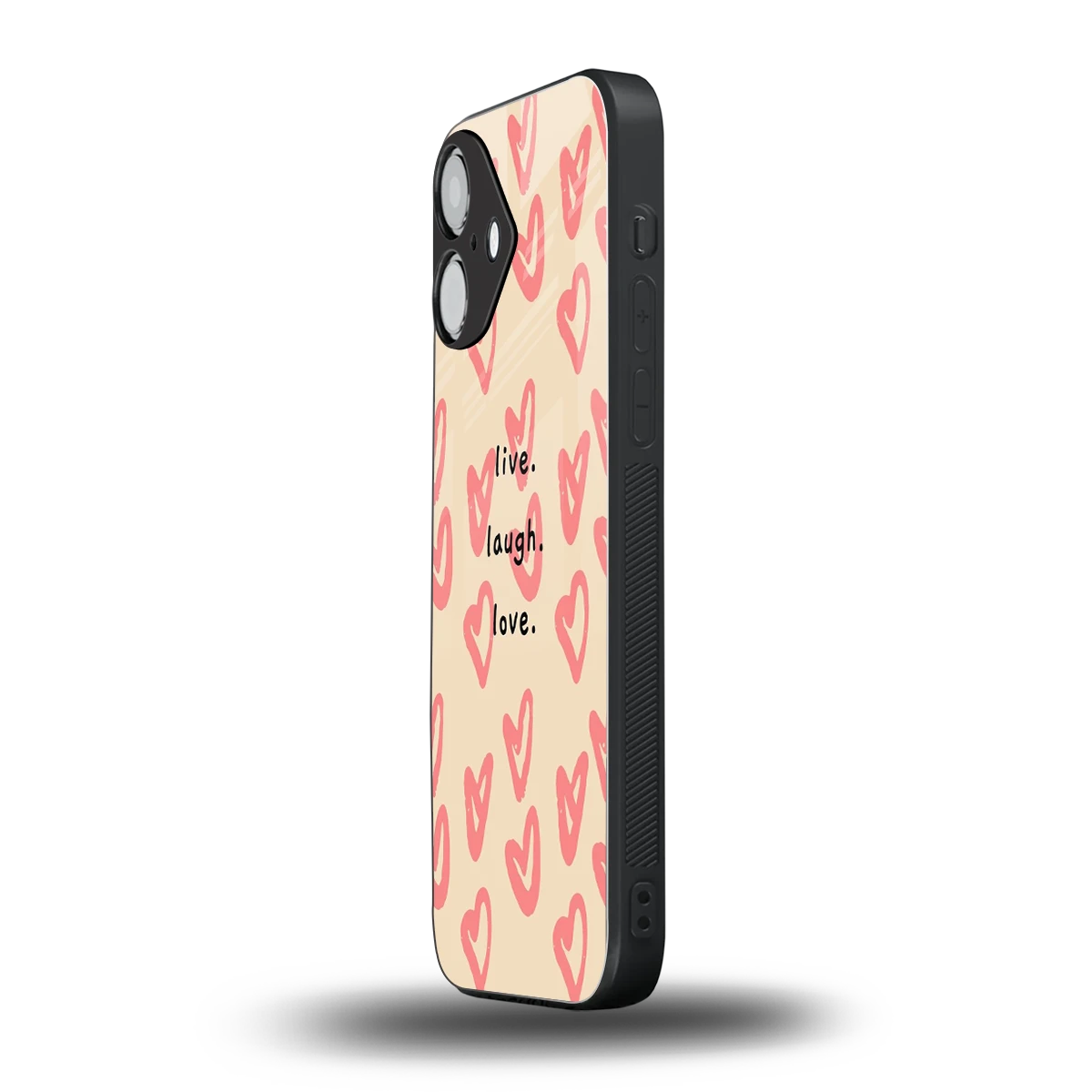Heart Flow iPhone 16 mobile cover | shockproof glass phone case