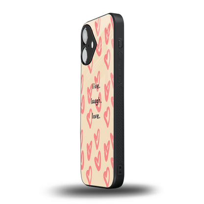 Heart Flow iPhone 16 mobile cover | shockproof glass phone case