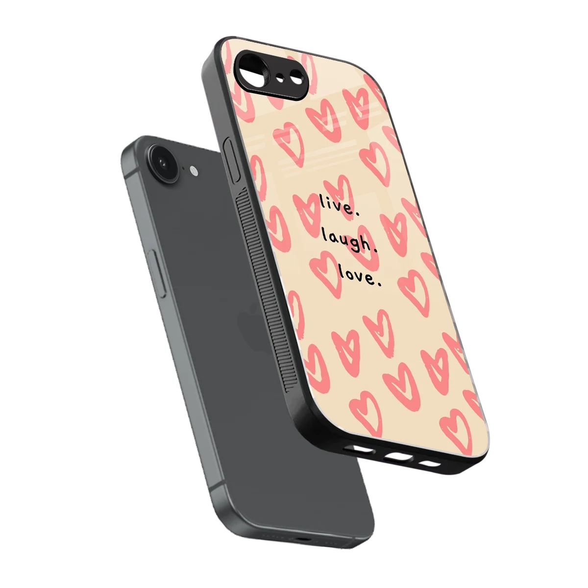 Heart Flow sleek iphone 17e cover with tempered glass back and TPU edges