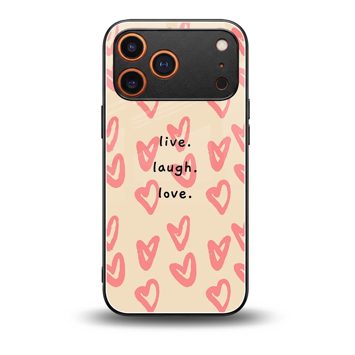 Heart Flow back phone cover | glass case for iphone 17 pro