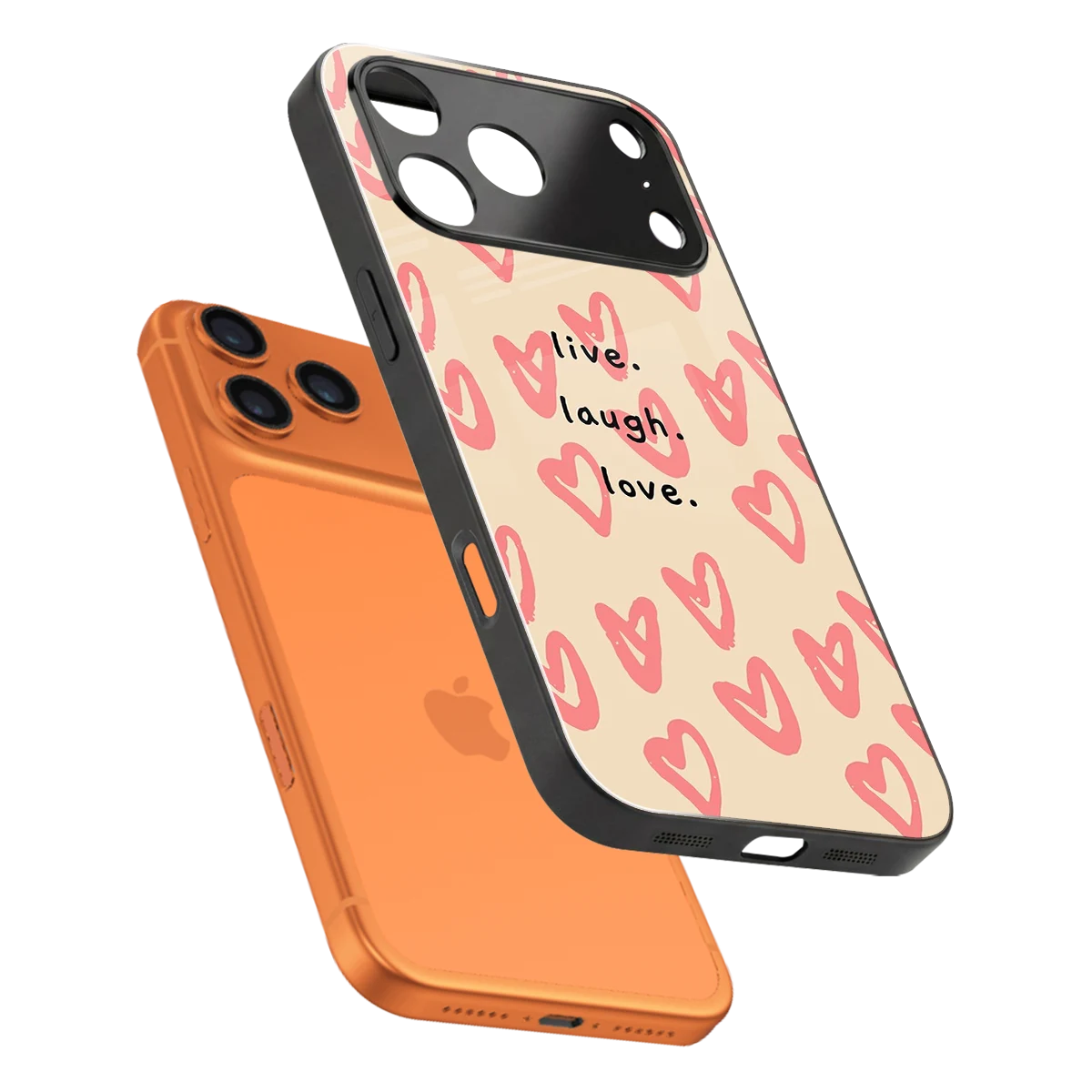 Heart Flow sleek iphone 17 pro cover with tempered glass back and TPU edges