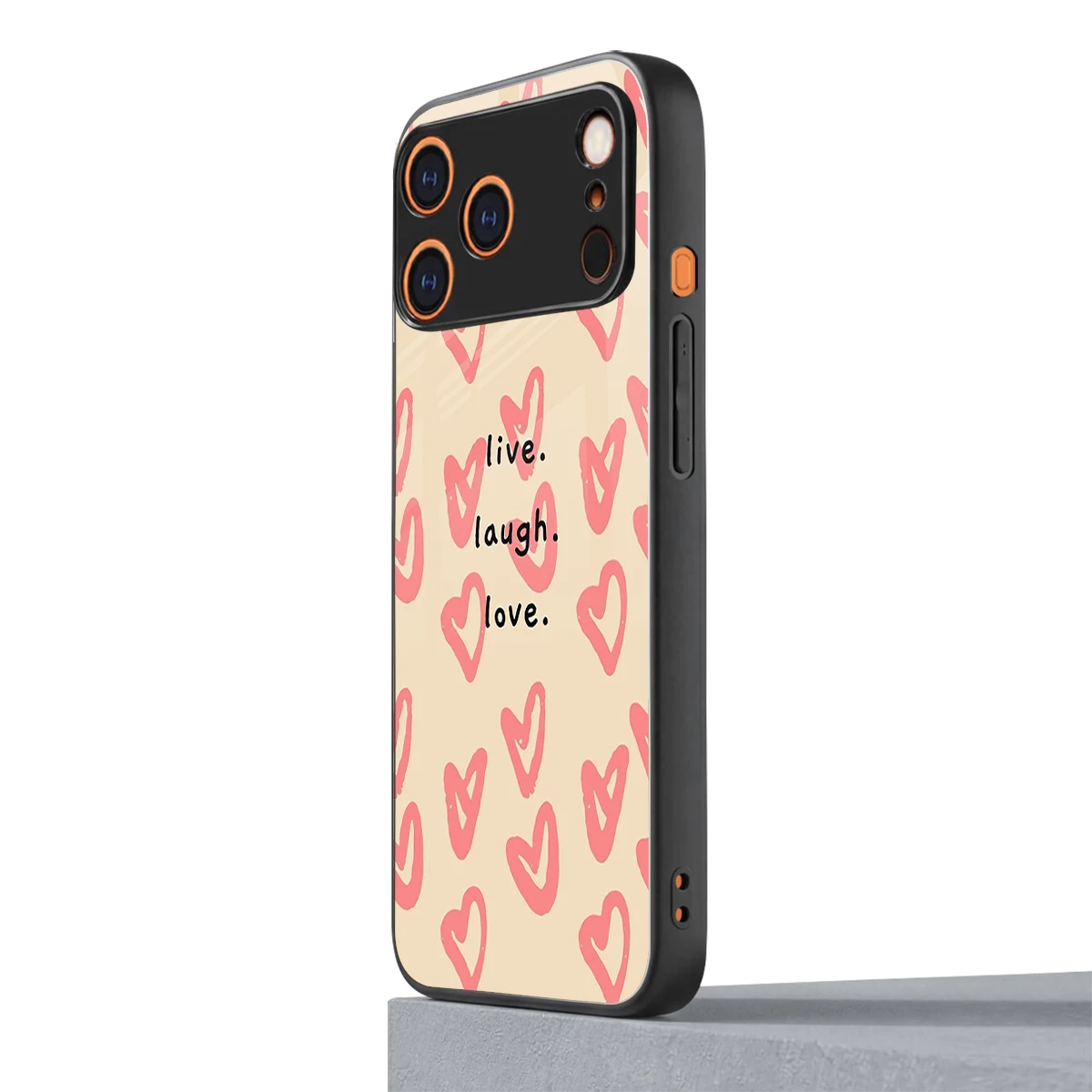Heart Flow iphone 17 pro mobile cover | shockproof glass phone case