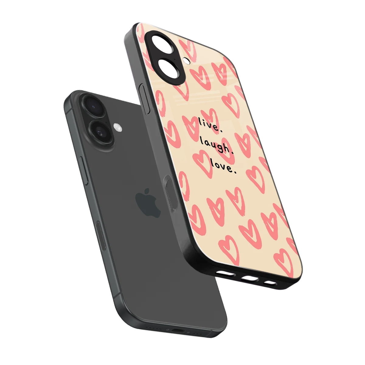 Heart Flow sleek iphone 17 cover with tempered glass back and TPU edges