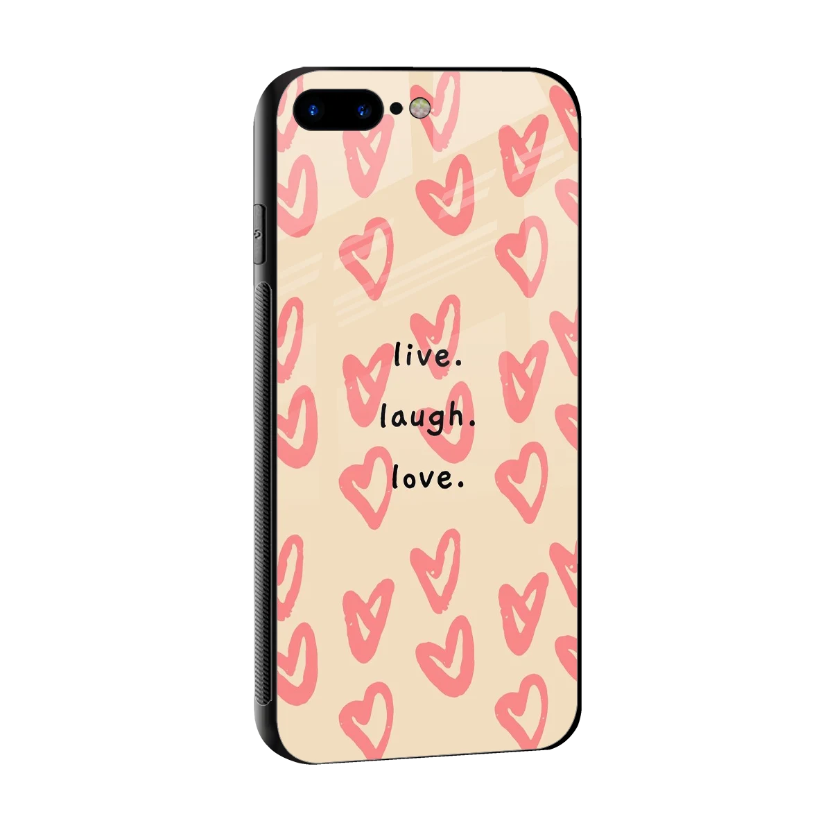 Heart Flow sleek iphone 8 plus cover with tempered glass back and TPU edges