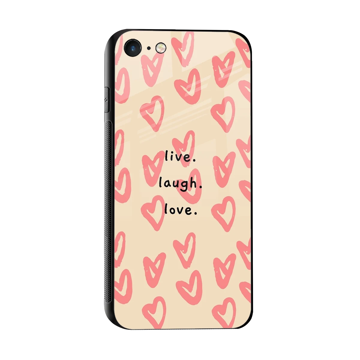 Heart Flow sleek iphone 7 cover with tempered glass back and TPU edges