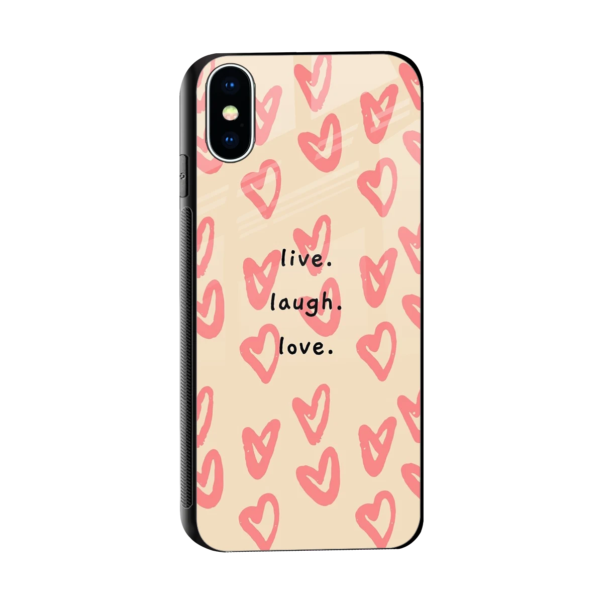 Heart Flow sleek iphone x cover with tempered glass back and TPU edges