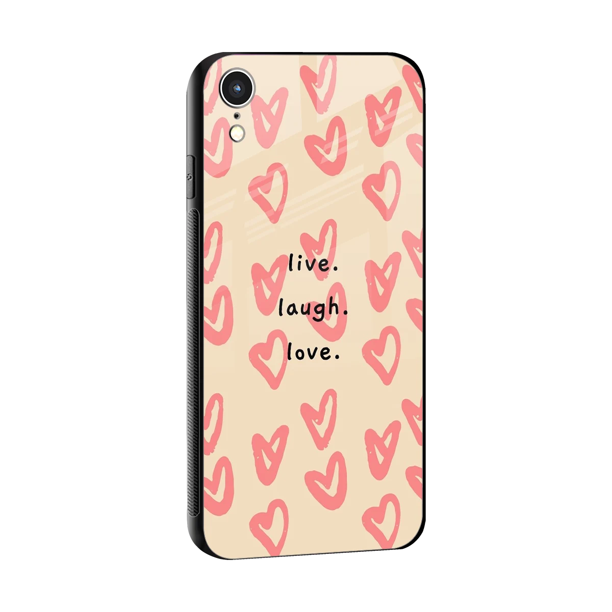 Heart Flow sleek iphone xr cover with tempered glass back and TPU edges