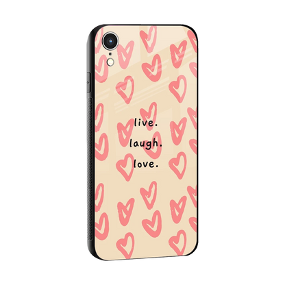 Heart Flow sleek iphone xr cover with tempered glass back and TPU edges