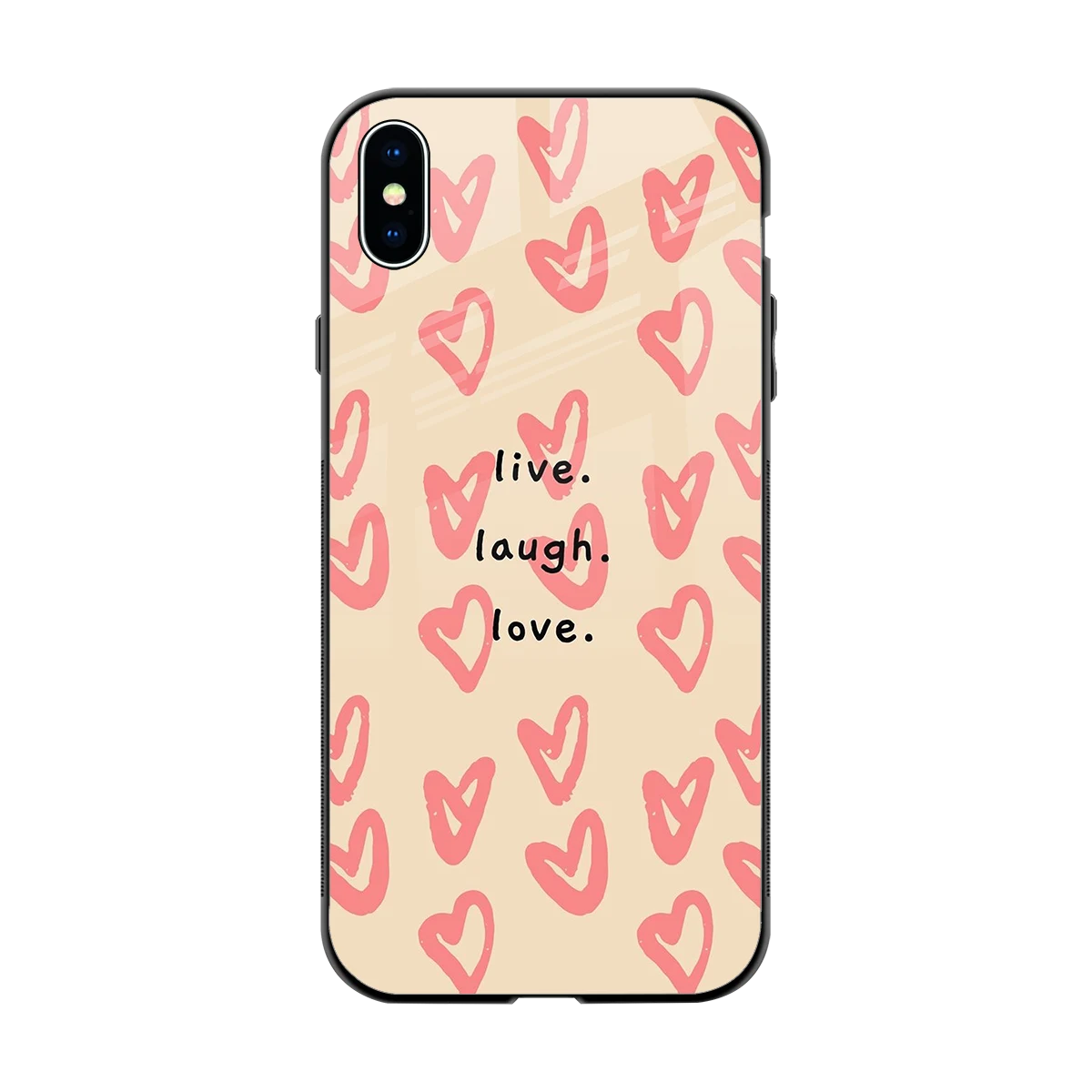 Heart Flow back phone cover | glass case for iphone xs max
