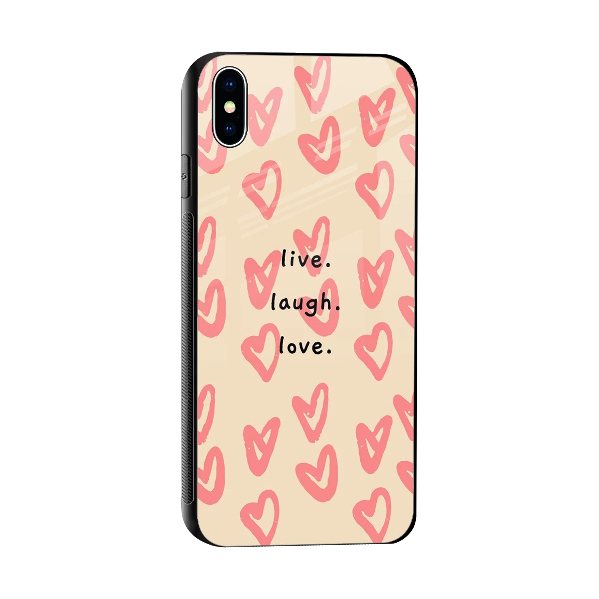 Heart Flow sleek iphone xs max cover with tempered glass back and TPU edges