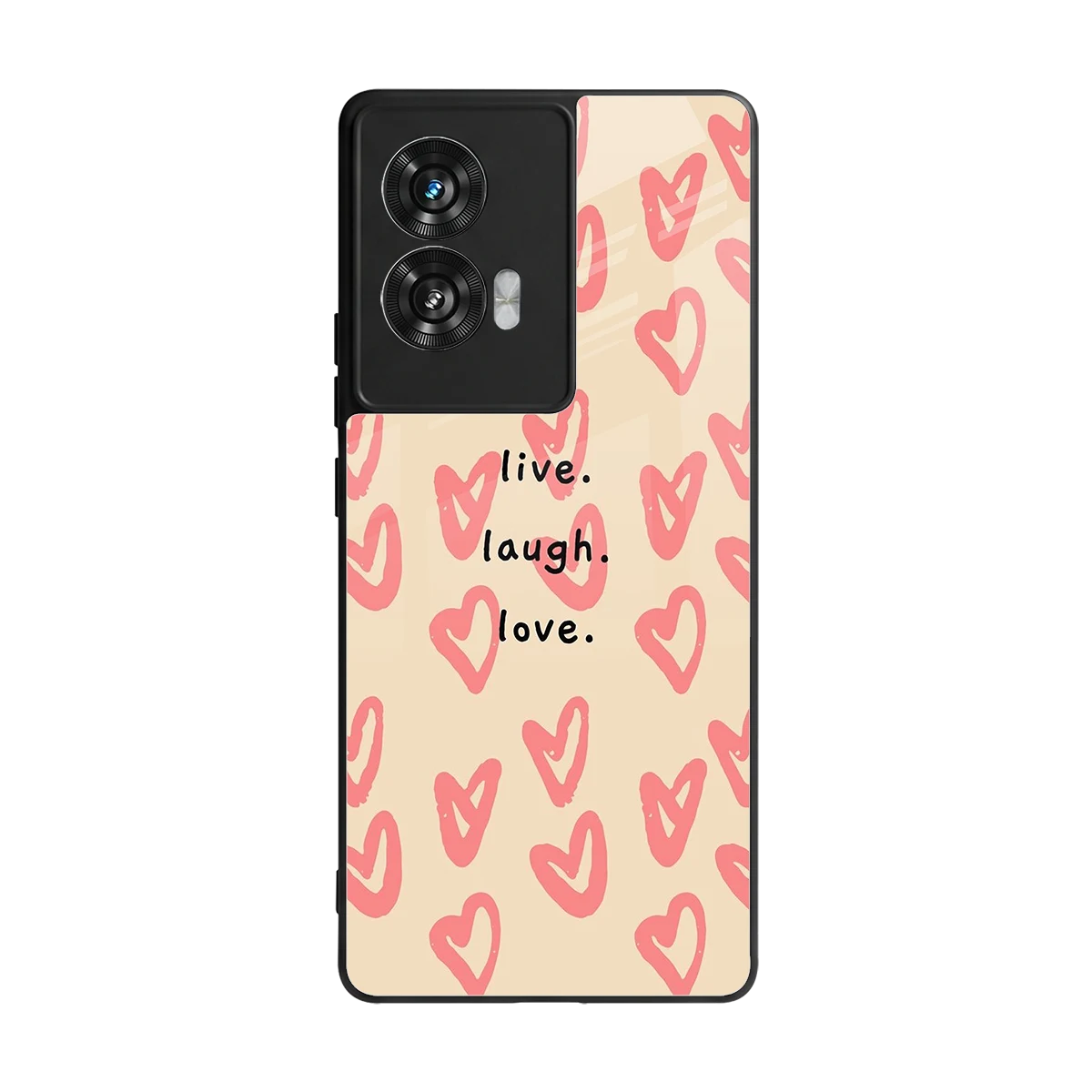 Heart Flow back phone cover | glass case for motorola edge 50 fusion