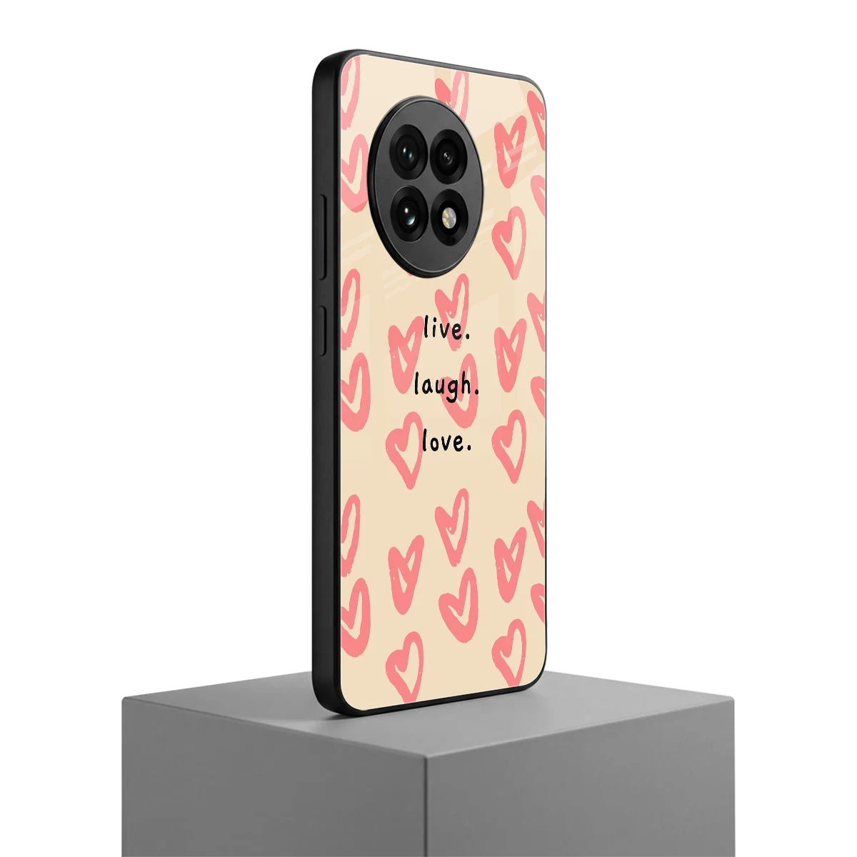 Heart Flow oneplus 13r mobile cover | shockproof glass phone case