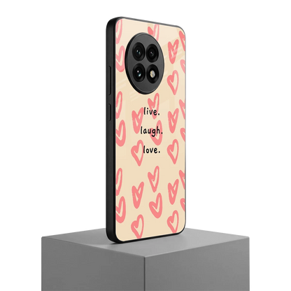 Heart Flow oneplus 13r mobile cover | shockproof glass phone case