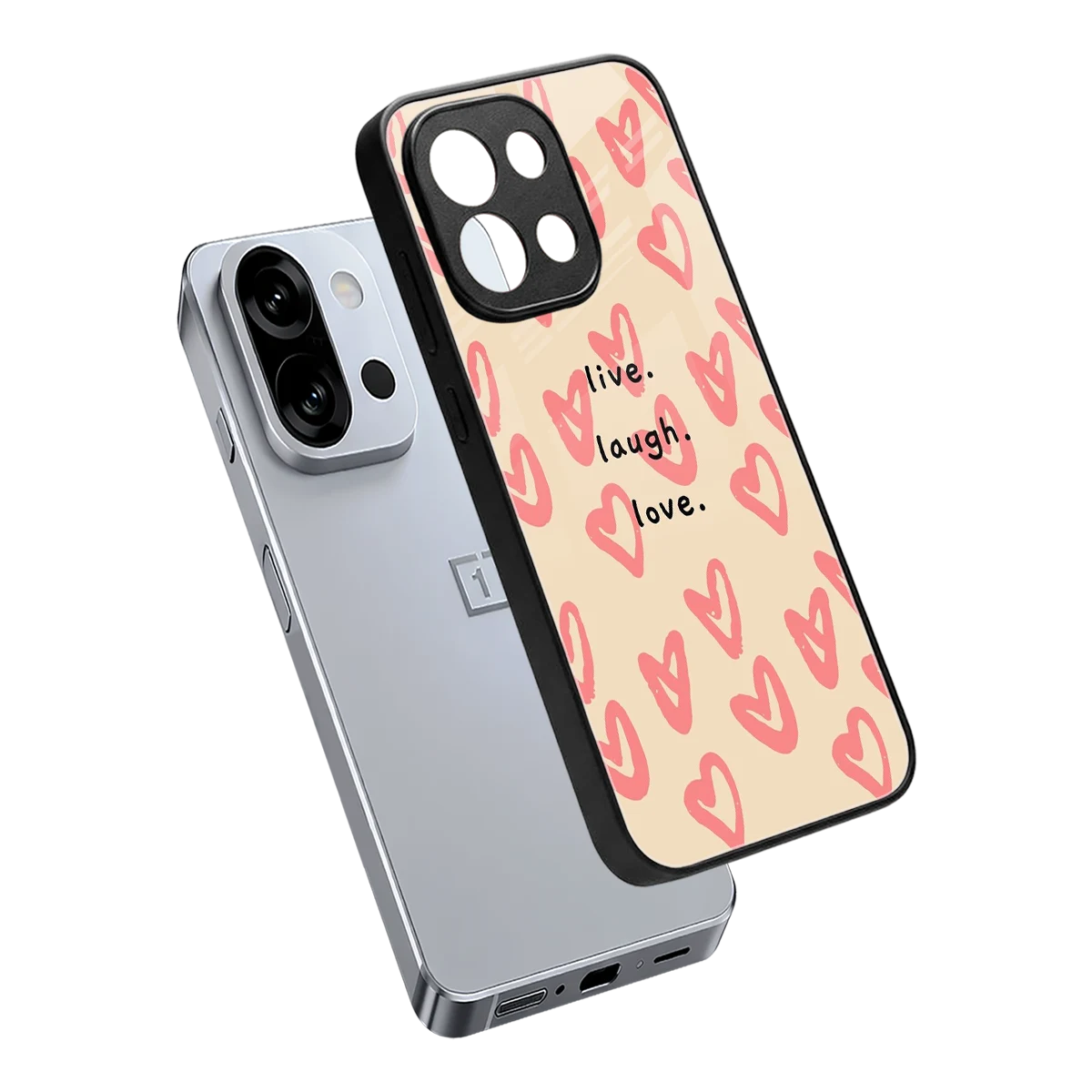 Heart Flow sleek oneplus 13s cover with tempered glass back and TPU edges