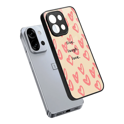 Heart Flow sleek oneplus 13s cover with tempered glass back and TPU edges