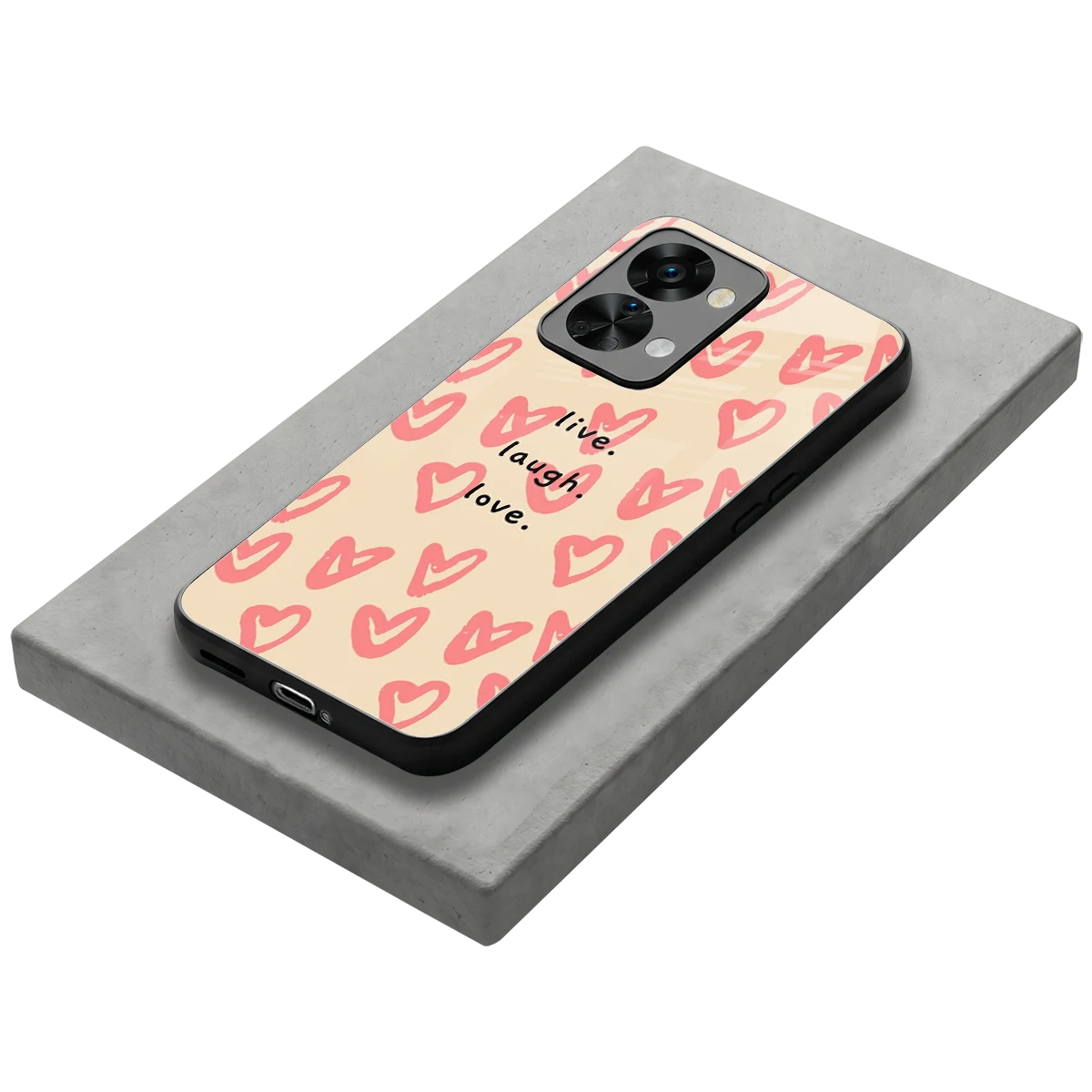 Heart Flow stylish phone case for oneplus nord 2t | glossy glass and slim fit