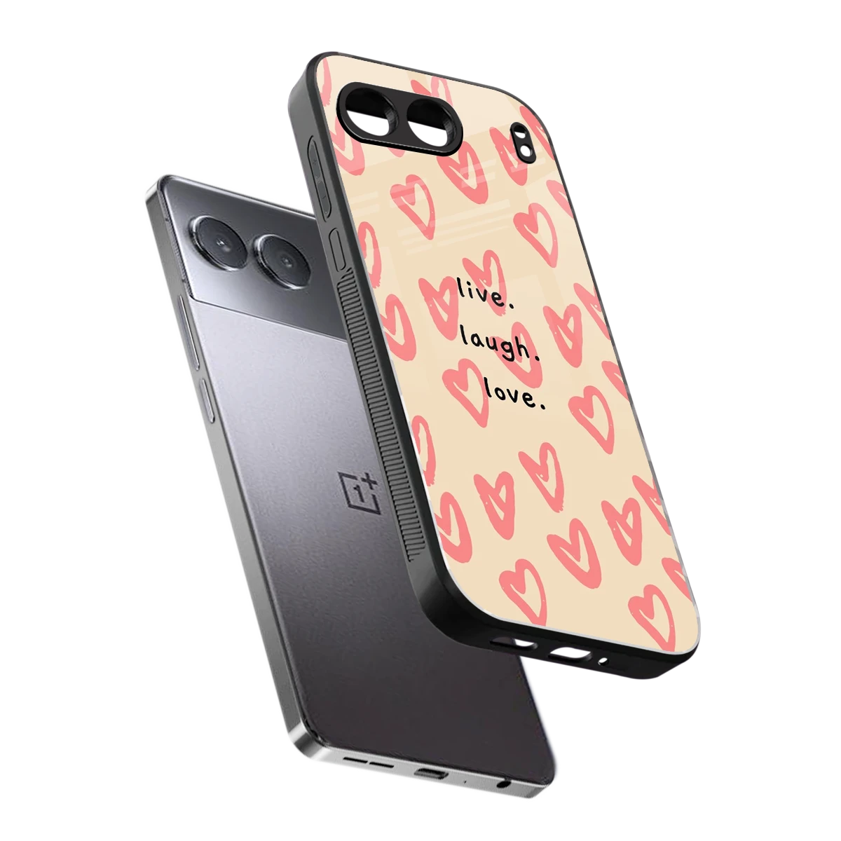 Heart Flow sleek oneplus nord 4 cover with tempered glass back and TPU edges