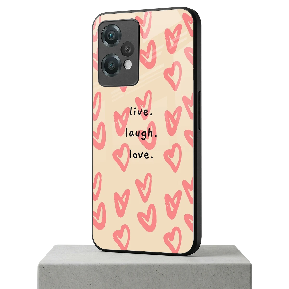Heart Flow oneplus nord ce 2 lite mobile cover | shockproof glass phone case