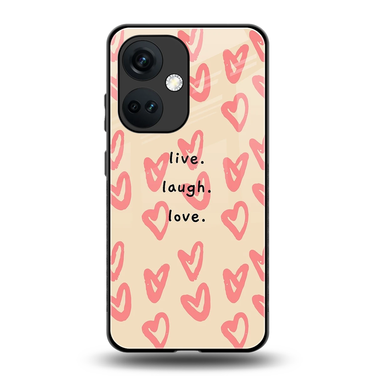 Heart Flow back phone cover | glass case for oneplus nord ce 3